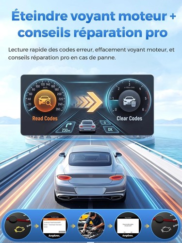 kungfuren Valise Diagnostic Auto OBD2 Lecteur Codes Défaut Multimarque - Photo 4/7