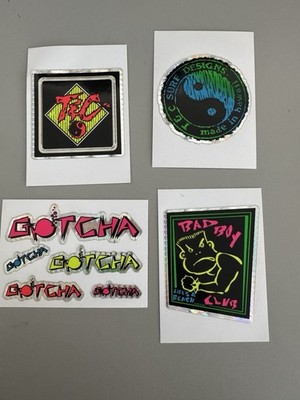 Vintage Surf Sticker Lot T&C Surf Bad Boy Club Gotcha Holographic 1980 s