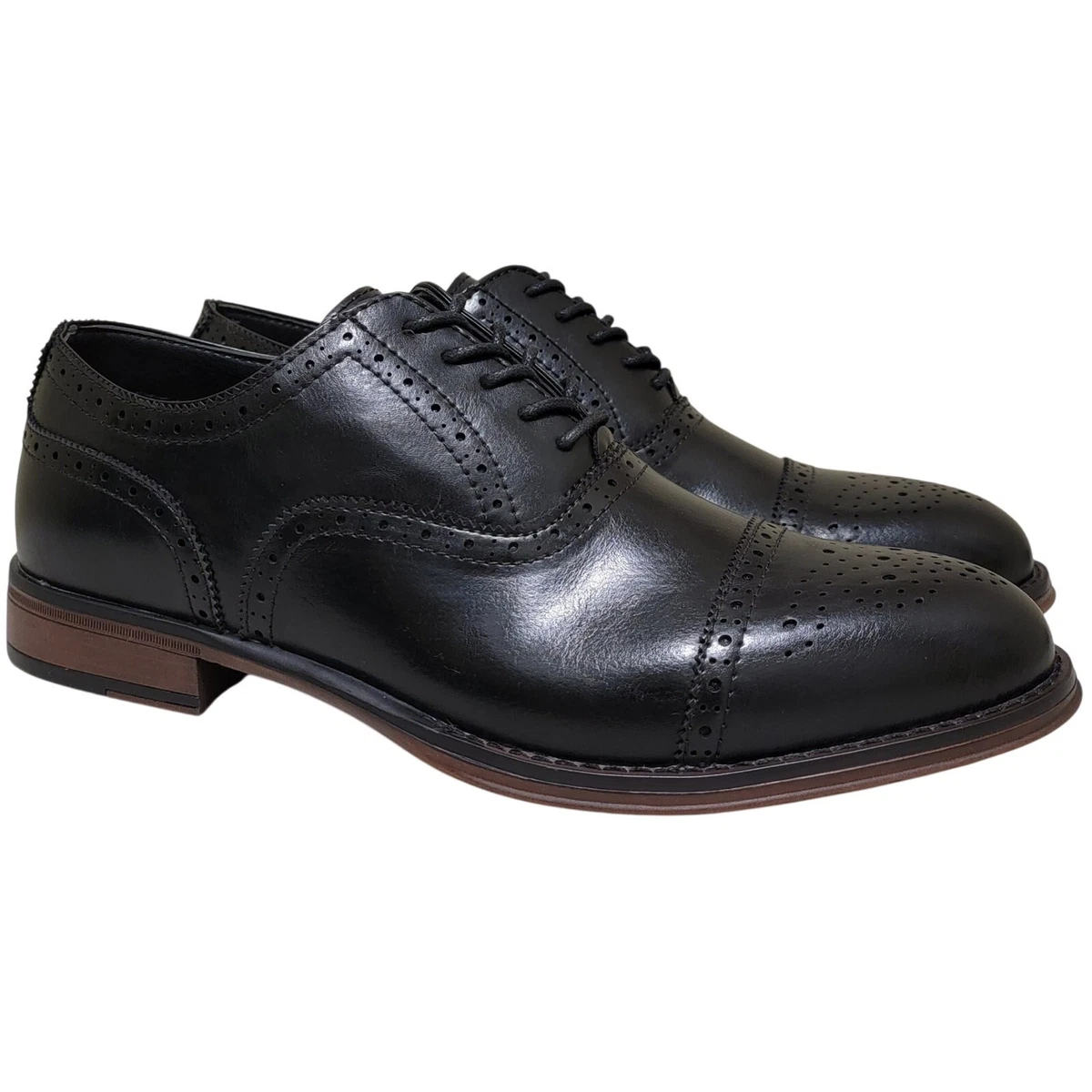Madden Men Jimms Cap Toe Brogue Oxfords Size US 9.5M Black Faux Leather Steve Madden Karbon Black Leather Oxford | Mercari main image 4