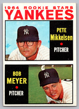 1964 TOPPS #488 PETE MIKKELSEN & BOB MEYER YANKEES ROOKIES