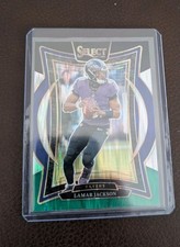 2024 Panini Select Lamar Jackson #35 Concourse Black & Green Prizm Shock
