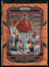 2023 Panini Prizm Whitey Herzog Orange Wave Prizms /50 #276 St. Louis Cardinals