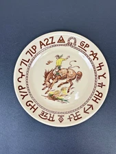 Wallace China Westward Ho Rodeo Plate 7" Till Goodan Bronco Cowboy VGC Vintage