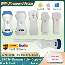 Portable Ultrasound Wifi Color Doppler 96-256 Elements Convex/Linear/Phased Aray