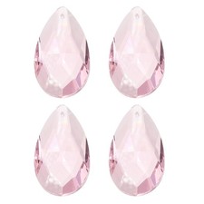K9 Crystal Pendants Teardrop Beads, 4 Pack 50mm Chandelier Prisms DIY, Pink