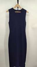 Quince Women Mongolian Cashmere Sleeveless Midi Sweater Dress Navy M