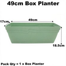 Image of 49cm Box Planter Windowsill Window Box Garden Trough Plant Pot Green Qty = 1