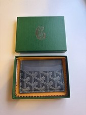 Goyard Grey Men's Slim Luxury Leather Card Holder Wallet Saint Sulpice