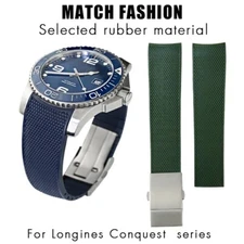 19/20/21mm Silicone Rubber Watchband For Longines Hydroconquest L3 781 782 VHP