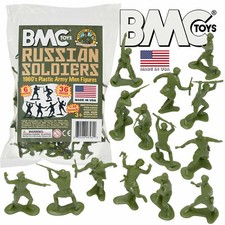 BMC Marx 1/32 WWII Russian infantry x 36 toy soldiers in OD green