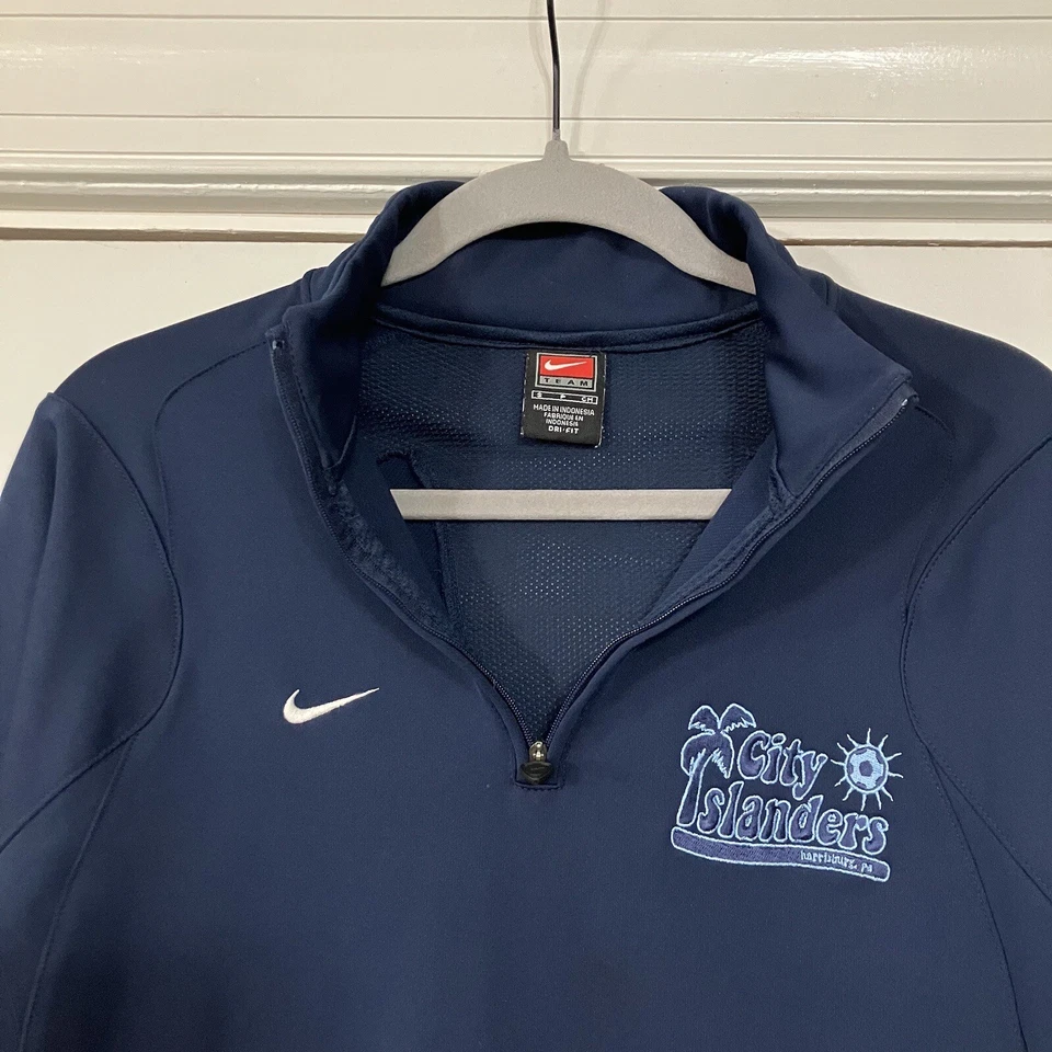 HARRISBURG CITY ISLANDERS Nike DriFit 1/4 拉链套衫 S 码 USL Pro MSL 蓝色 — 第 4/4 张图片