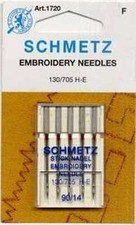 Schmetz Embroidery Needles Size 90/14 Count 5 Machine Needles