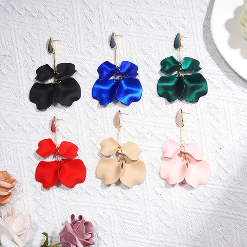 Moda Mujeres Pétalos de Rosa Borla Pendientes Joyería Pendientes Colgantes Largos Nuevos - Imagen 4 de 29