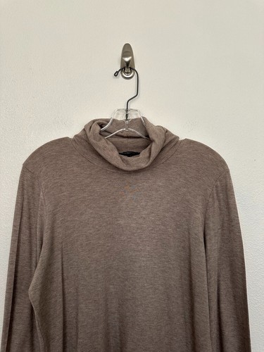 Top Max Mara Weekend cuello alto cuello embudo manga larga beige lana para mujer grande - Imagen 2 de 8