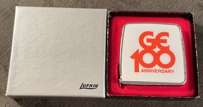 New in Box Vintage Lufkin Tape Measure G.E. General Electric 100th Anniversary