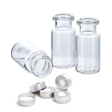 10ml Crimp Top Vial&PTFE/Silicone Septa&Aluminium Cap,20mm Flat Bottom,100pcs/CS