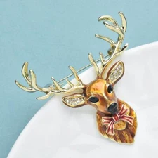 Vintage Art Nouveau Style Fairy Nymph Pendant Brooch Shawl Gift Deer Pin Jewelry