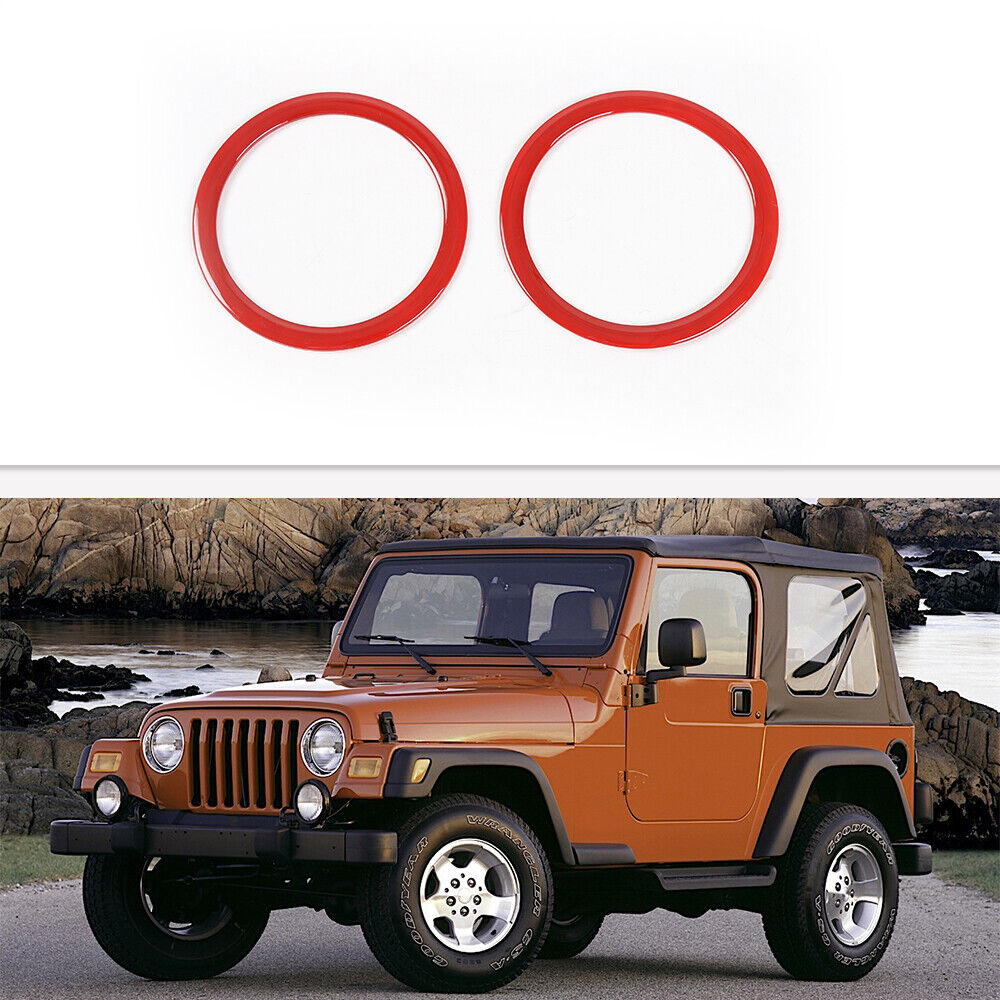 2PCS Interior Car Roof Reading Light Ring Trim Red For Jeep Wrangler TJ 1997-06  | eBay