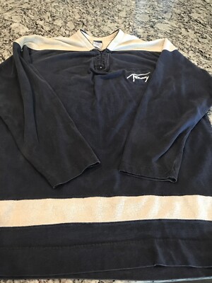 Vintage !! Tommy Jeans 1/4 zip pullover/fleece Jersey/sweatshirt Large 88