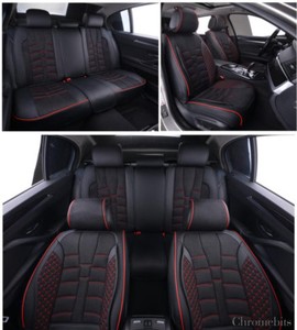 CITROEN C4 Coupe-Lujo Rojo Y Negro Cuero Sintético Cubiertas de Asiento de Coche 2 X frentes
