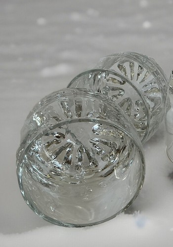 3 Vtg Grown Royal Italy Crystal Etched Low Ball Rocks Heavy Bottom Whiskey Glass - Picture 4 of 10