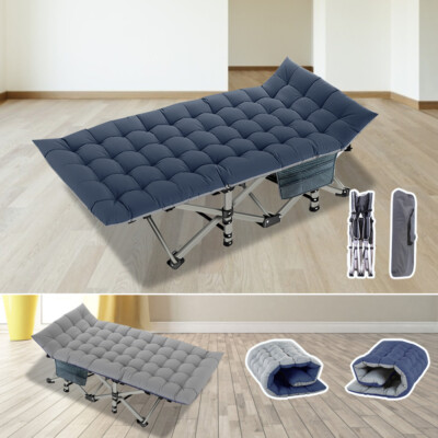 Slsy Portable Folding Camping Cot Outdoor  Adults Sleeping Bed W/Mat &Carry Bag