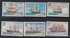 TUVALU Tall Ships MNH set