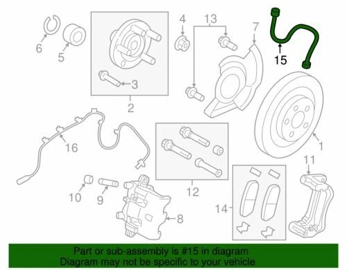 Manguera de freno delantera Ford Edge MKX 2007-2014 OEM NUEVA genuina Ford 8T4Z2078A Foto 2 de 2