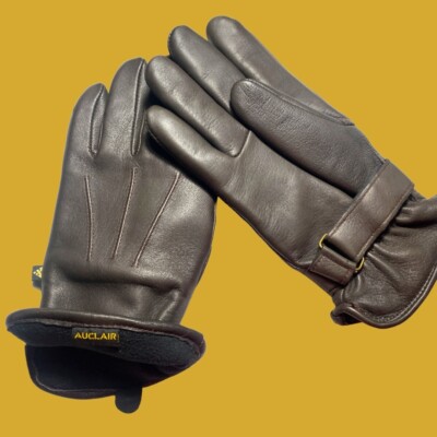 MEN'S AUCLAIR DEERSKIN LEATHER FELT LINED GLOVES (SZ MED)