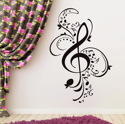 Treble Clef Wall Decals Musical Notes Sticker Music Patterns Vinyl ...