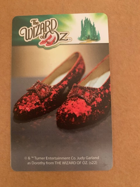 New The Wizard of Oz - Ultra RARE  Ruby Red Slippers-Coin Pusher Card No Barcode