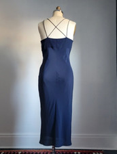MADEWELL NAVY 100 SILK STRAPPY SLIP DRESS Excellent Condition Sz 4