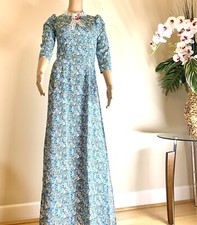 Blue Ao Dai Vietnamese Silk Long Dress with Pants 0274