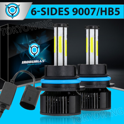 6-Side 9007 LED Headlight Hi/Lo Beam 6500K For Ford F-150 F-250 F-350 Super Duty