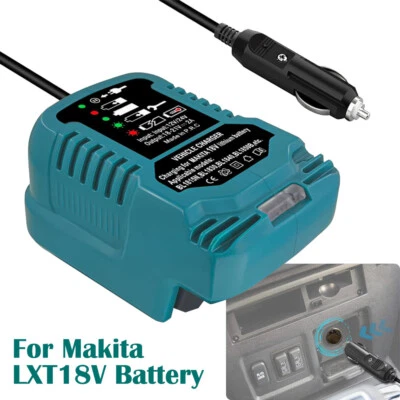 MARKENLOS DC 12/24V Ladegerät Zigarettenanzünder Stecker Ladegerät für Makita 18V LXT Akku