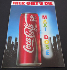 Werbe-Aufkleber Coca Cola Hier gibts die 0,5 l Maxi Dose Coke Neu 90er