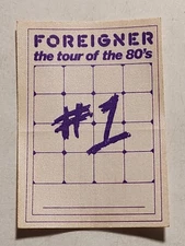 VINTAGE SATIN FOREIGNER TOUR OF THE 80'S #1 BACKSTAGE PASS