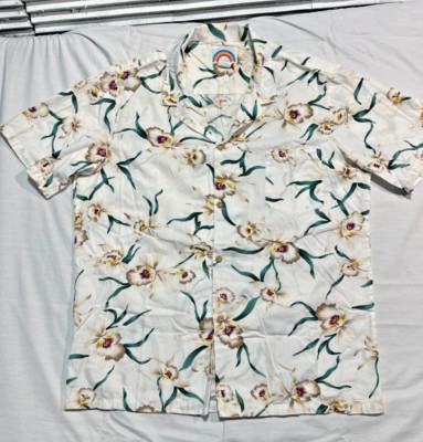 Vintage Paradise Found Star Orchid Hawaiian Shirt Large Tom Selleck Magnum PI