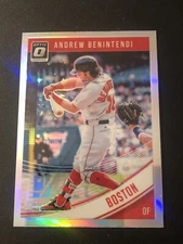 2018 Panini Donruss Optic Variation Holo Prizm Andrew Benintendi (Check Swing)