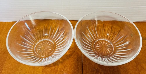 Set of 2 Vintage Anchor Hocking Berry Bowls and Clear Glass Bowl 1940