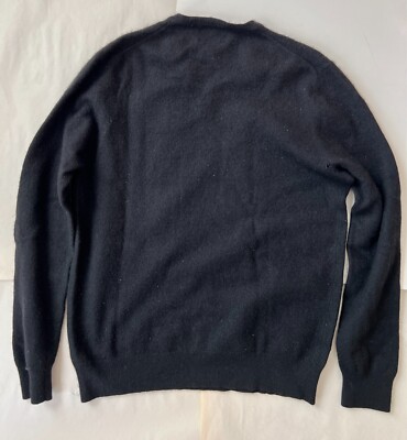 Black Brown 1826- Black Cashmere V-neck Men's Sweater- PLS READ