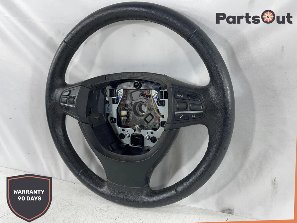BMW 535i 2011-2016 OEM 550i F10 F11 F01 F02 volante cuero negro OEM Foto 3 de 4