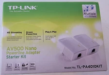 TP-Link AV500 Nano Powerline Adapter Starter Kit TL-PA4010KIT Used- exc. cond.