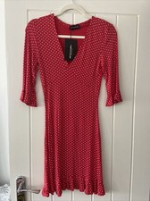 PLT Polka Dot Red Frill Hem Dress Size 6
