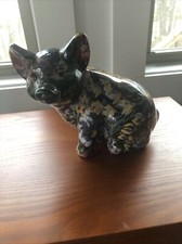 Vintage Floral Ceramic Decoupage Piglet -Rare- Pig Rustic Farmhouse