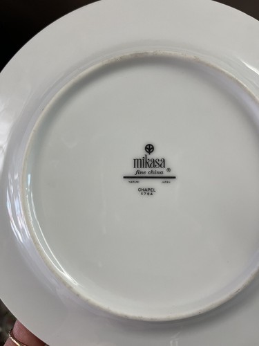 Vintage Mikasa Fine China Narumi Japan Chapel 5764 Green 34 Pc Set Serves 8 - Picture 6 of 6