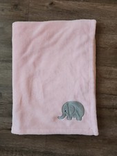 NOJO Pink Elephant Lovey Baby Blanket Girls 30"x40" Soft 100 polyester EUC