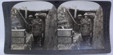 WW1 "BRITISH FIRST LINE TRENCH IN BALKANS" KEYSTONE STEREOVIEW V18882