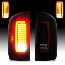 LED Tail Lights Pair Fit for Dodge RAM 1500 Pickup 07 Black Housing Smoked Lens