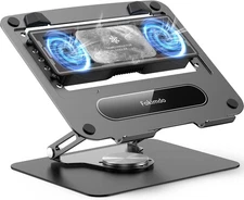 Laptop Cooling Pad Dual USB Fans 11-17 Inch Quiet Thermoelectric 360° FOKIMDO
